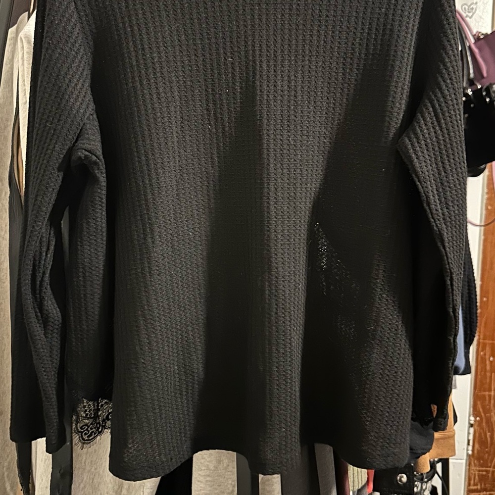 SHEIN Black Textured Blouse